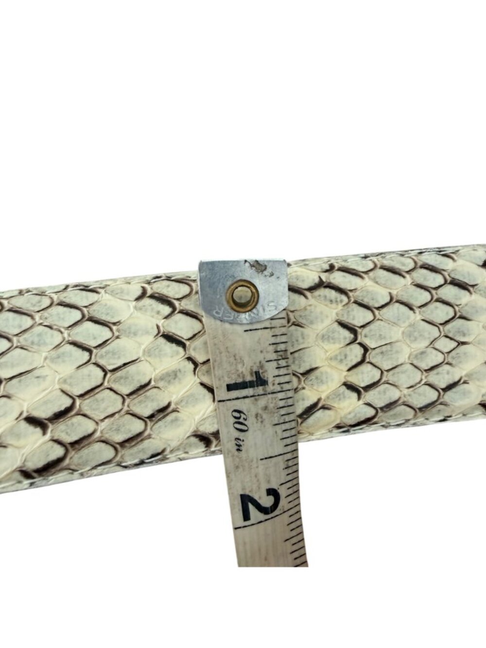 Ritz Snake Skin Belt With Gold-Tone Buckle M/L Size Cream & Black Pattern - Picture 9 of 9